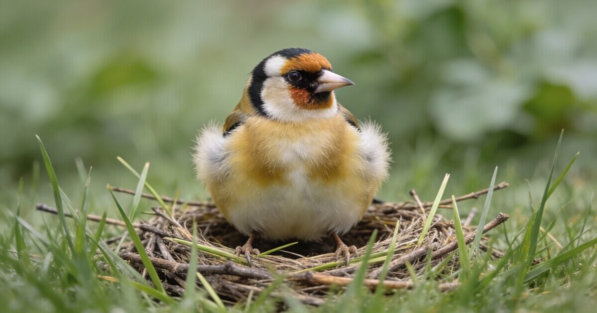 Gros bourdon pose sur son nid dans lherbe