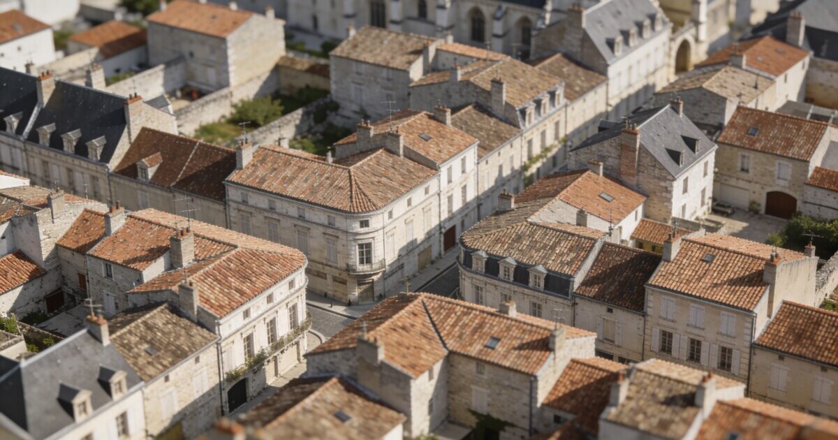 Vue aerienne de Blois avec rues et maisons